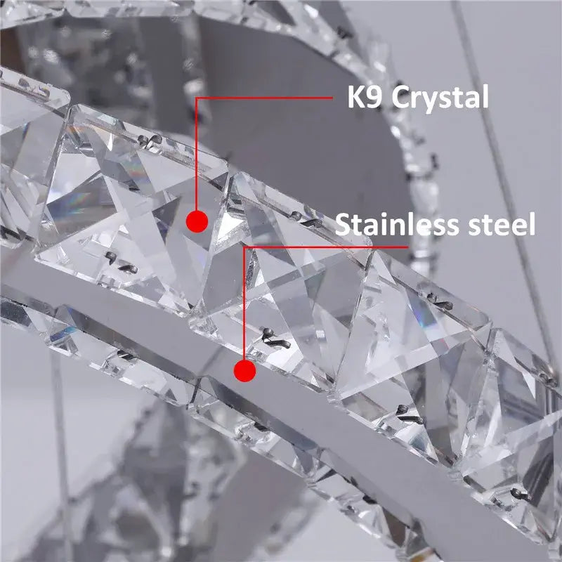 Modern Geometric Crystal LED Pendant Chandelier