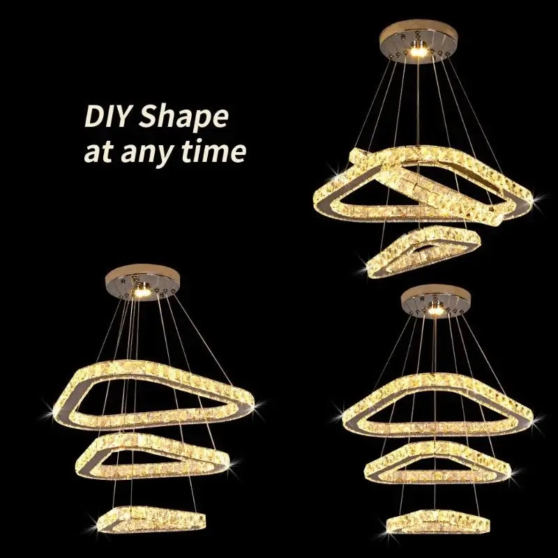 VETRULUS Crystal LED Chandelier with Selectable Size &amp; Controls