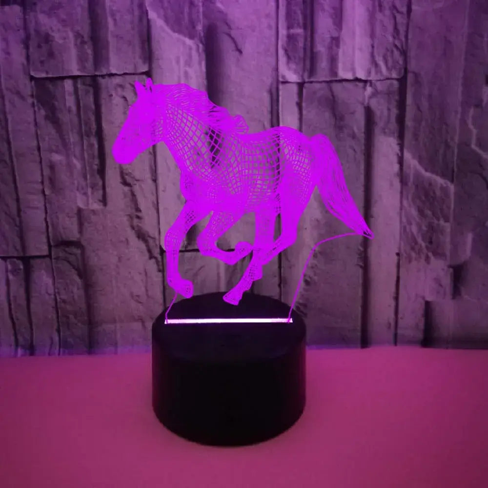 Horse 3D Illusion LED Night Light with Remote