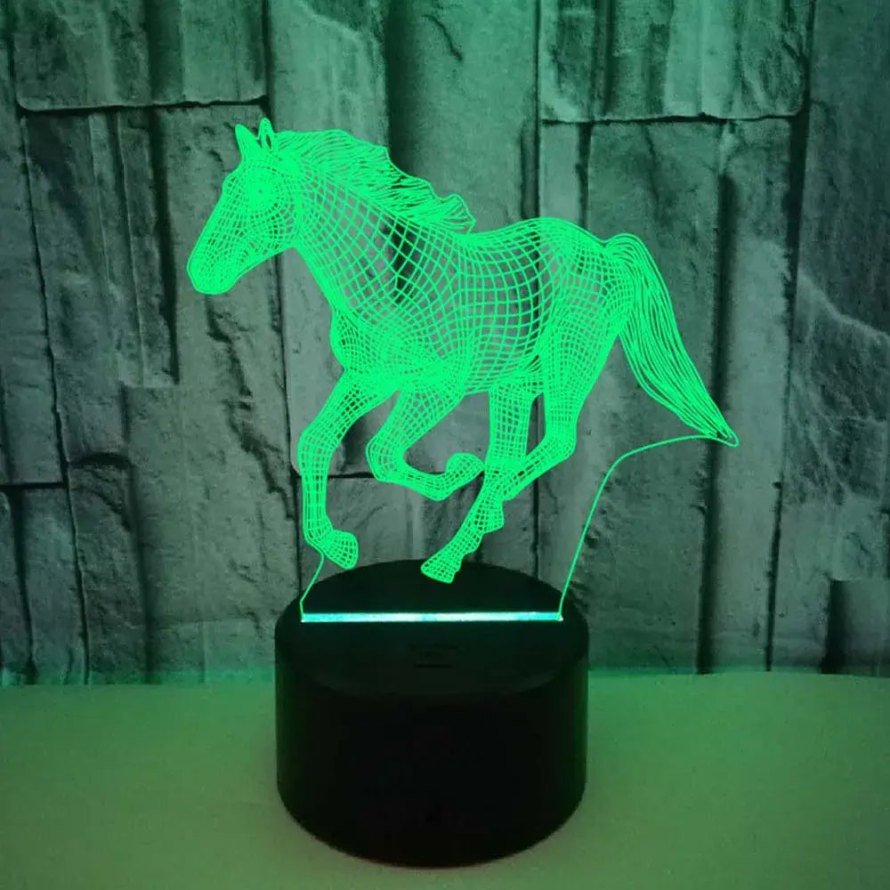 Horse 3D Illusion LED Night Light with Remote