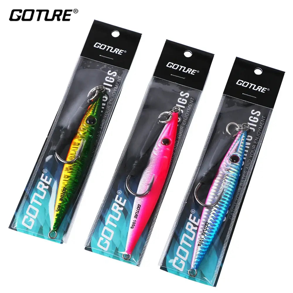 Goture 1PC Saltwater Metal Fishing Lure Jig Spoon 80g 100g 150g 200g
