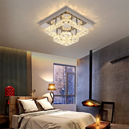 Modern Crystal LED Flush-Mount Ceiling Light