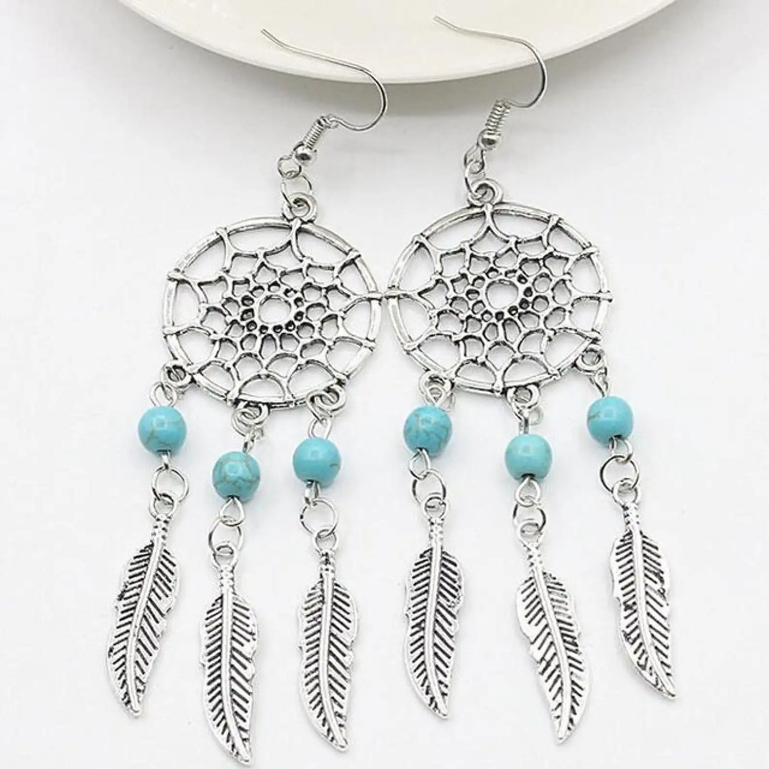 Sterling Silver Raw Amethyst Dream Catcher drop Earrings. Dream catcher dangle earrings