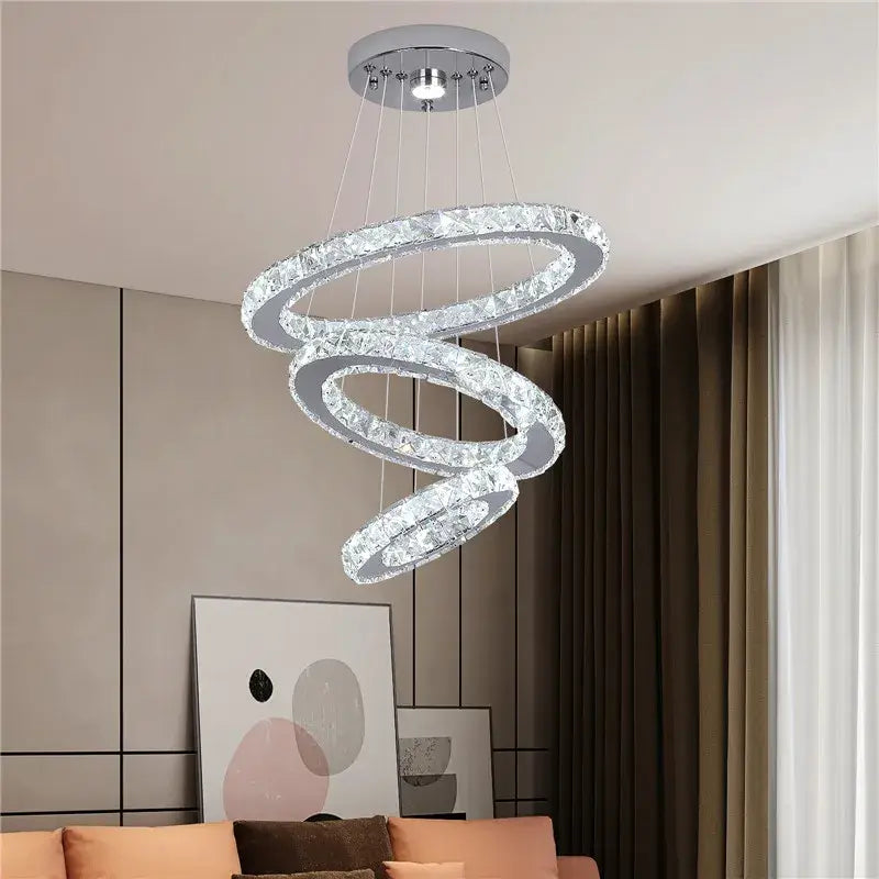 VETRULUS Crystal LED Chandelier with Selectable Size &amp; Controls