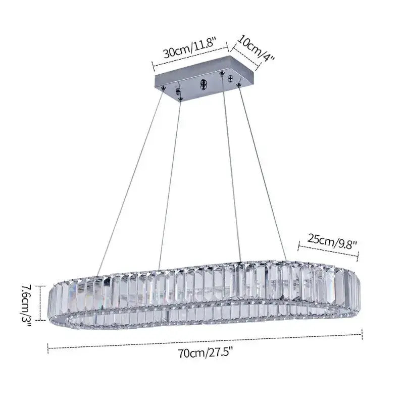 VETRULUS Crystal LED Chandelier with Selectable Size &amp; Controls
