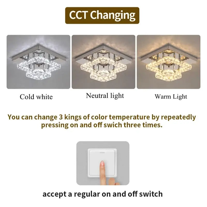 Modern Crystal LED Flush-Mount Ceiling Light