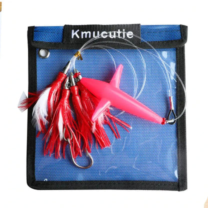 Kmucutie One Set of seawater Big Game Fishing Bait Marlin Tuna Trolling Lures with Bag Fishing Tackle