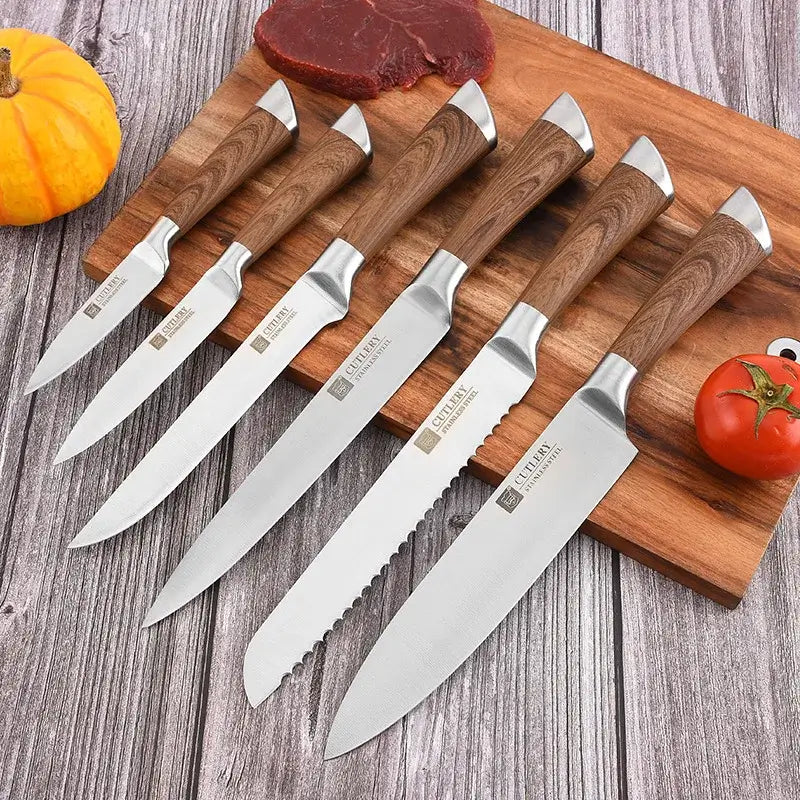 Premium Stainless Steel Knife Set - 6 Pcs Essential Knives