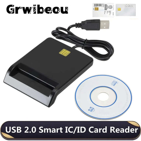 Grwibeou USB 2.0 smart Card Reader memory for ID Bank EMV electronic.