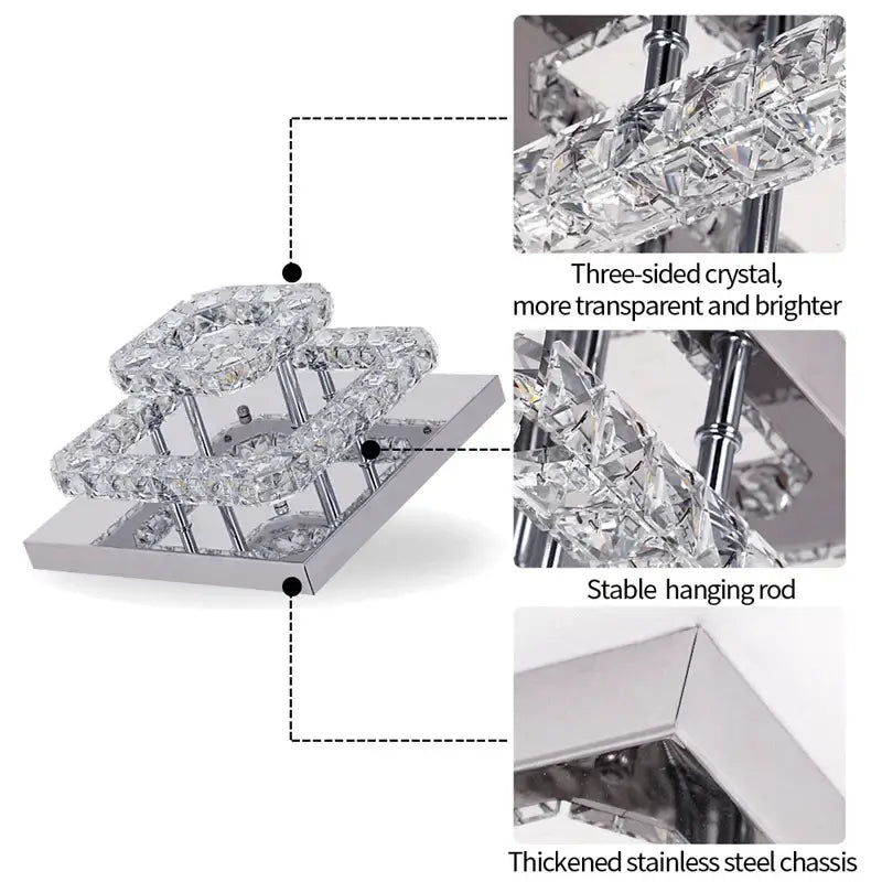 Modern Crystal LED Flush-Mount Ceiling Light