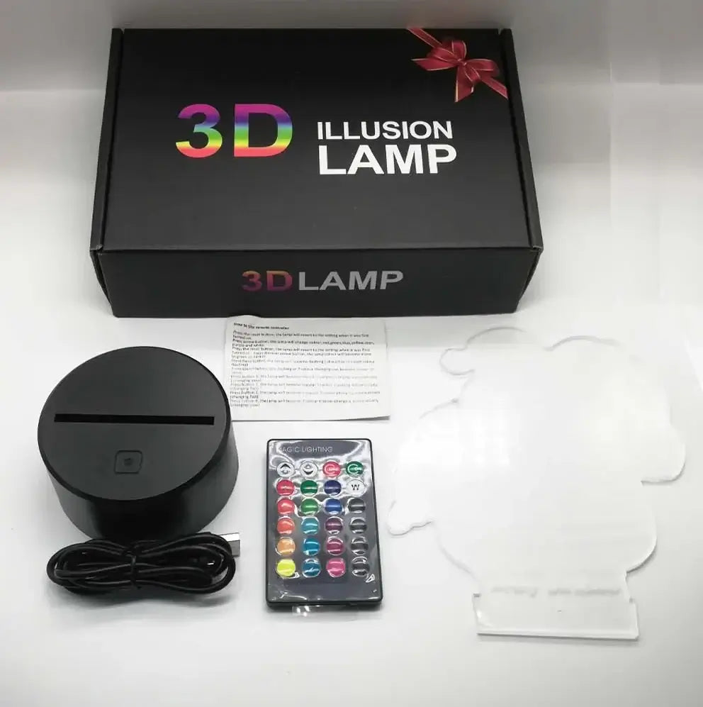 Horse 3D Illusion LED Night Light with Remote