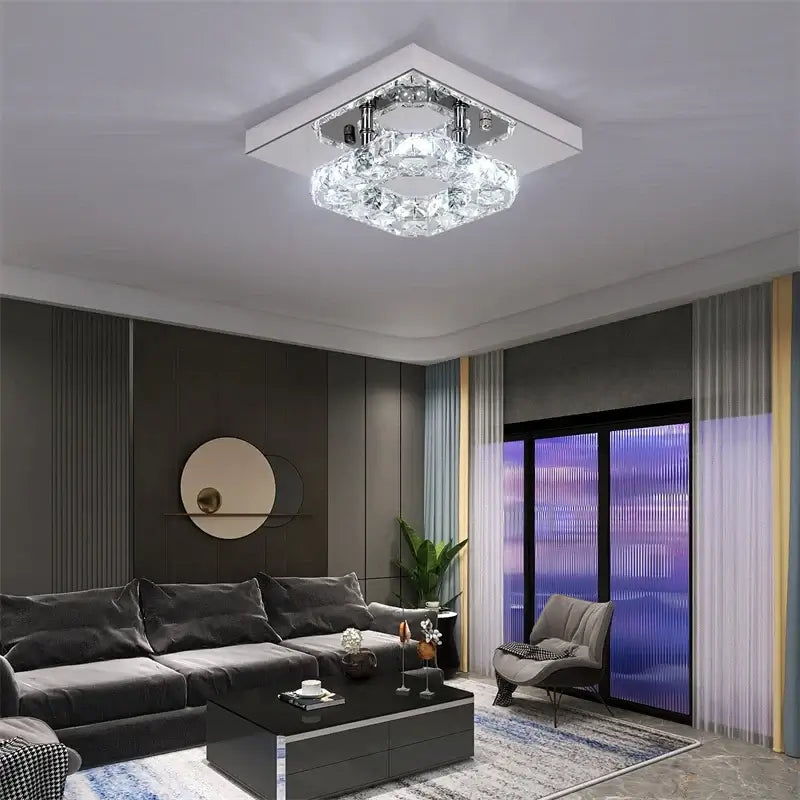Modern Crystal LED Flush-Mount Ceiling Light