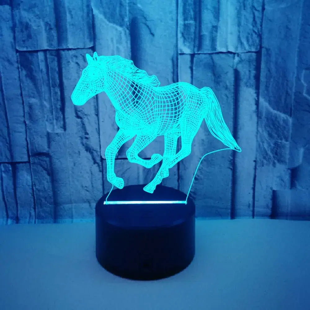 Horse 3D Illusion LED Night Light with Remote