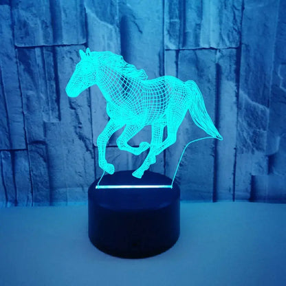 Horse 3D Illusion LED Night Light with Remote