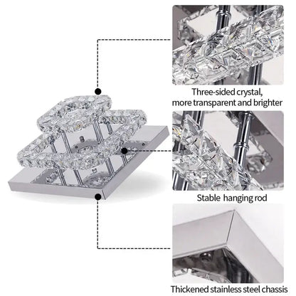 Modern Crystal LED Flush-Mount Ceiling Light