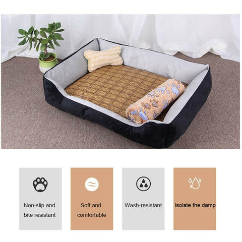 Dog Bone Pattern Big Soft Warm Kennel Pet Dog Cat Mat Blanket, with.