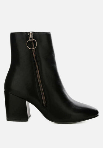 helen block heel leather boots.