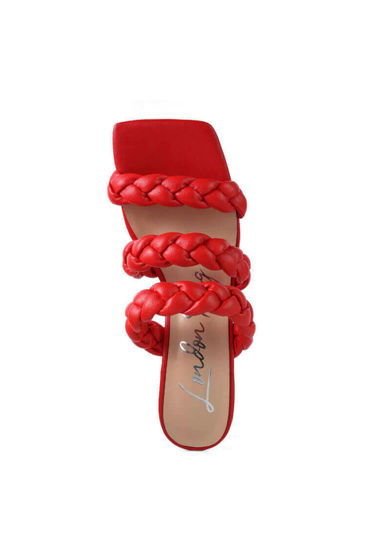 high bae braided strap casual heels.