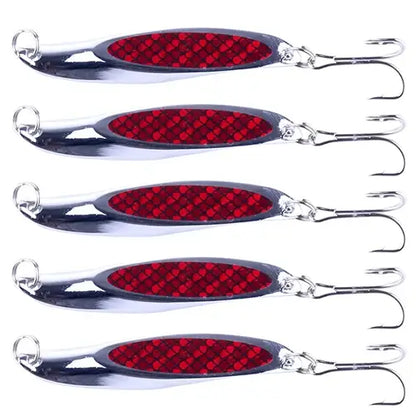 INFOF 5-pieces Spoon Bait Fishing Lure 21g/0.73oz Metal Hard Bait.