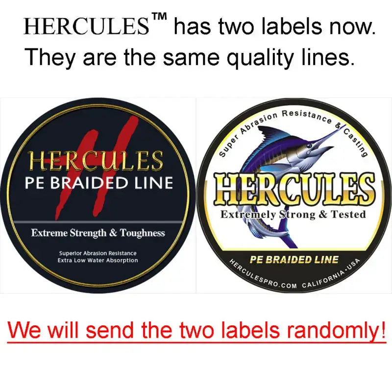 Hercules-braided fishing line, Multifilament line, 4 strands, 6/100lb, 1000m, PE, 13color, carp