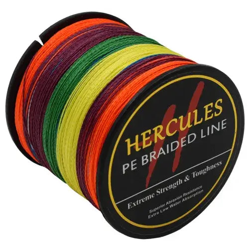 Hercules-braided fishing line, Multifilament line, 4 strands, 6/100lb, 1000m, PE, 13color, carp