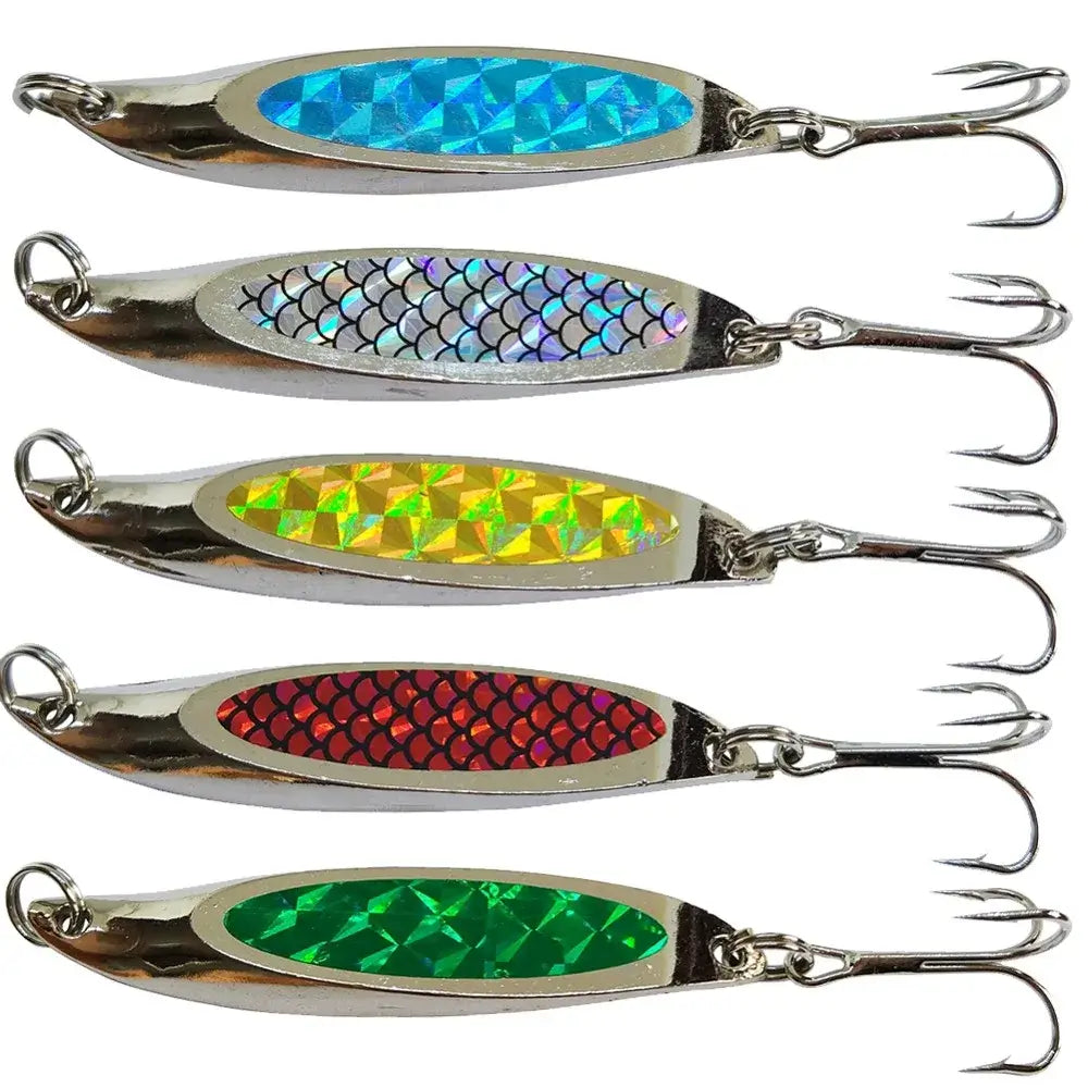INFOF 5-pieces Spoon Bait Fishing Lure 21g/0.73oz Metal Hard Bait