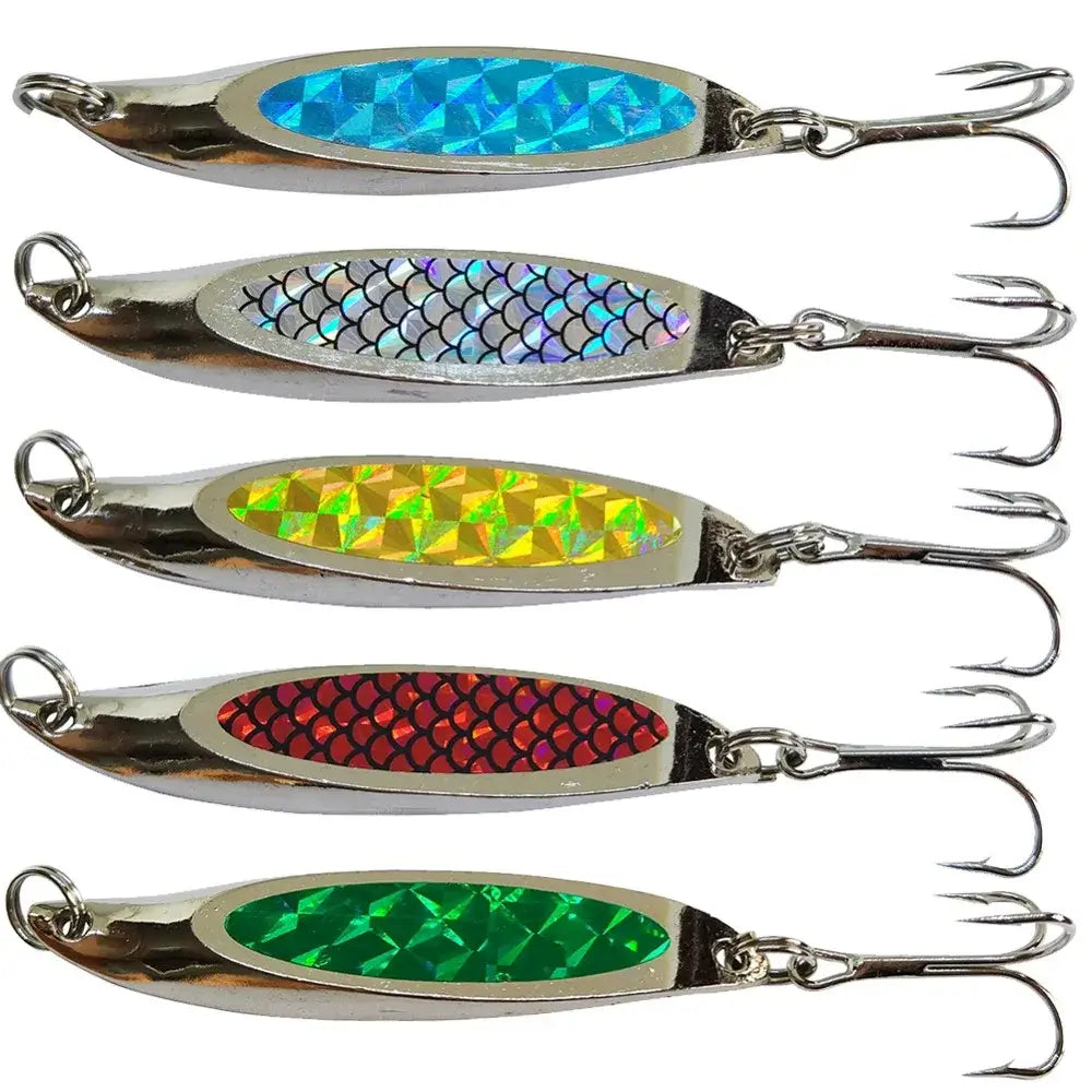 INFOF 5-pieces Spoon Bait Fishing Lure 21g/0.73oz Metal Hard Bait.