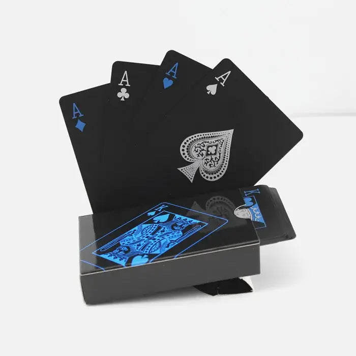 Quality Waterproof PVC Plastic Playing Cards Set Trend 54pcs Deck Poker Classic Magic Tricks Tool Pure Black Magic Box-packed