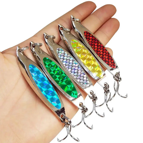 INFOF 5-pieces Spoon Bait Fishing Lure 21g/0.73oz Metal Hard Bait.