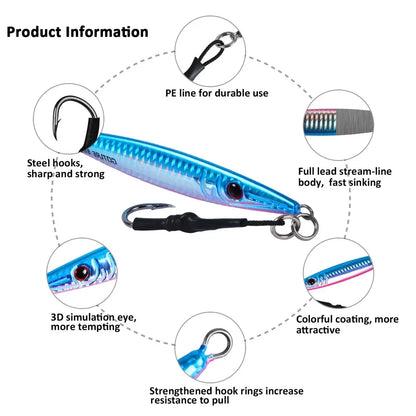 Goture 1PC Saltwater Metal Fishing Lure Jig Spoon 80g 100g 150g 200g