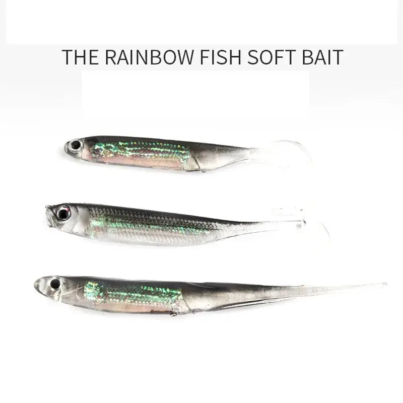 5-Pack Soft Fishing Lures with Tail Style Options