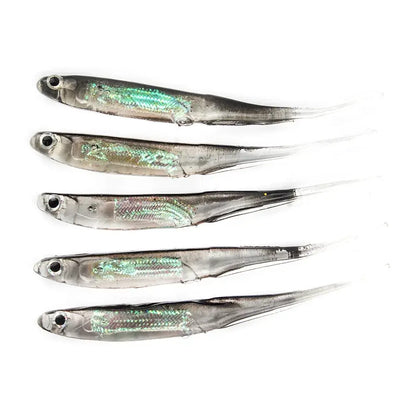 5-Pack Soft Fishing Lures with Tail Style Options