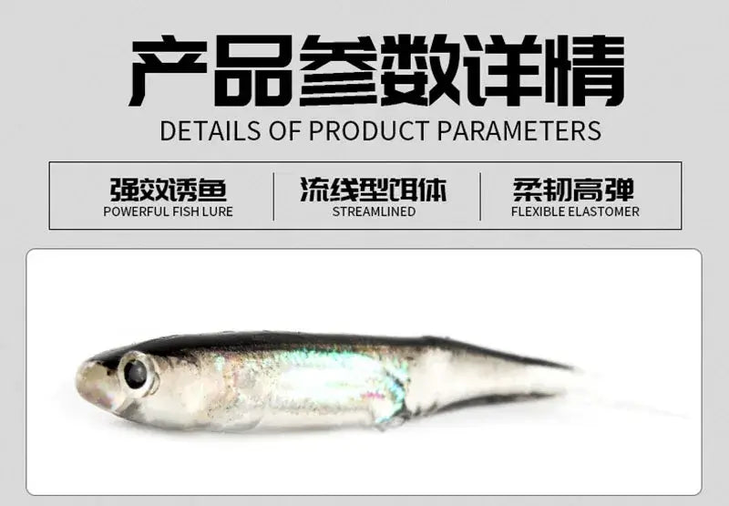 5-Pack Soft Fishing Lures with Tail Style Options