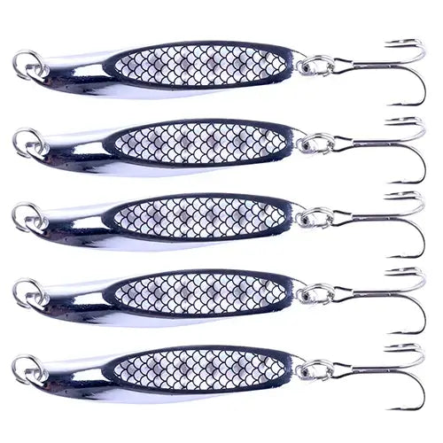 INFOF 5-pieces Spoon Bait Fishing Lure 21g/0.73oz Metal Hard Bait.