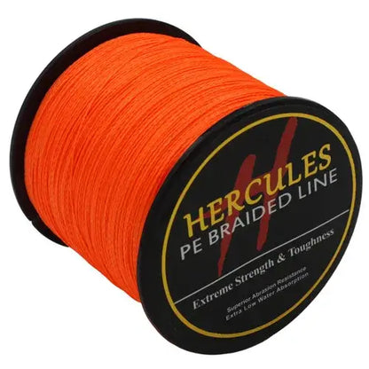 Hercules-braided fishing line, Multifilament line, 4 strands, 6/100lb, 1000m, PE, 13color, carp