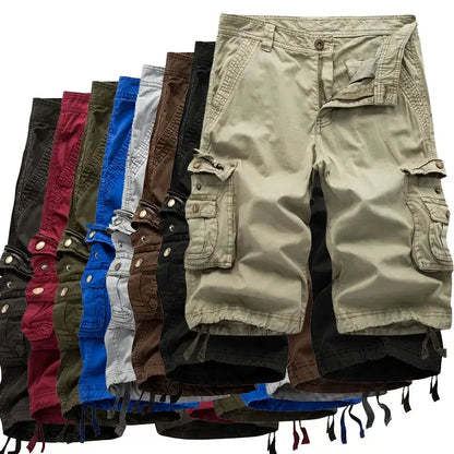 Brand Cargo Shorts Men 2025 Summer Army Military Tactical Homme Shorts Casual Solid Multi-Pocket Male Cargo Shorts Plus Size