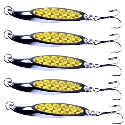 INFOF 5-pieces Spoon Bait Fishing Lure 21g/0.73oz Metal Hard Bait.