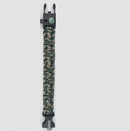 4 in 1 Emergency Survival Bracelet For Men Outdoor Rescue Parachute Cord Wristband Whistle Compass Paracord NO Flintstones
