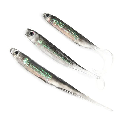 5-Pack Soft Fishing Lures with Tail Style Options