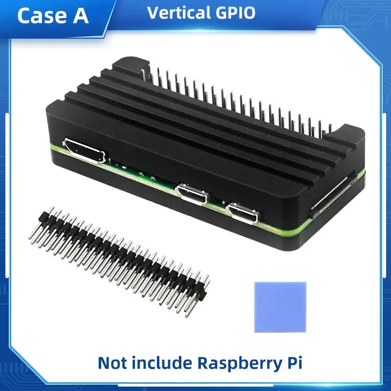 Raspberry Pi Zero 2 W Aluminum Case CNC Armored Shell with Heatsink GPIO Header Passive Cooling Case for Pi Zero 2 W / W / 1.3