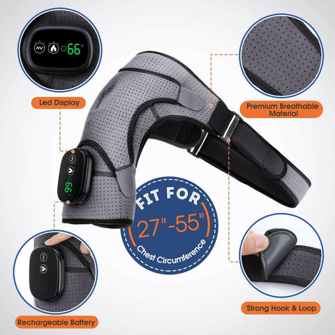 Heating Massage Shoulder Brace Support Arthritis Injury