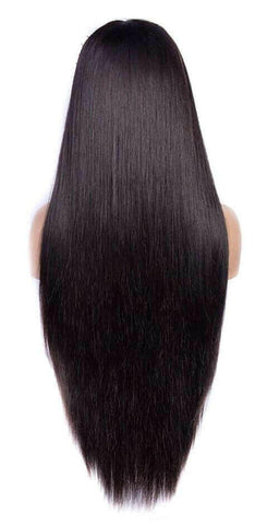 Straight Human Hair Wigs With Bangs Full Machine Made Brazilian Human.