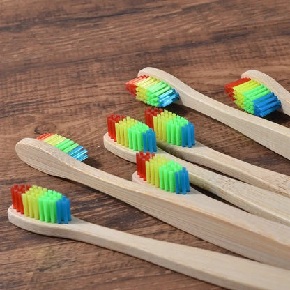 Bamboo World Adult Bamboo Toothbrushes - Set of 10