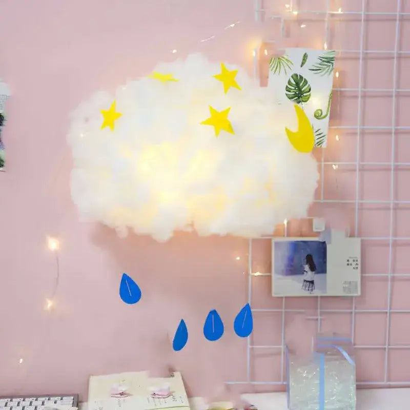 Creative Cloud Dream Catchers with Light Dreamcatcher DIY Material Pack Girls Baby Bedroom Hanging Decoration Home Ornaments