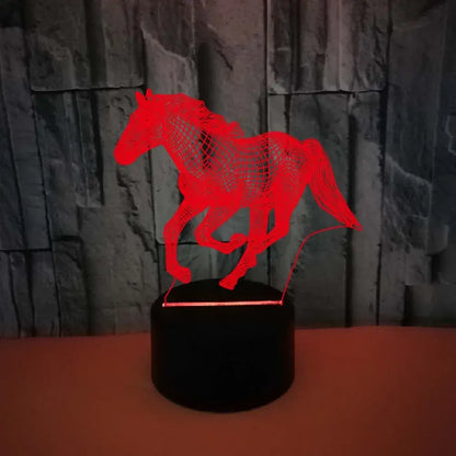 Horse 3D Illusion LED Night Light with Remote