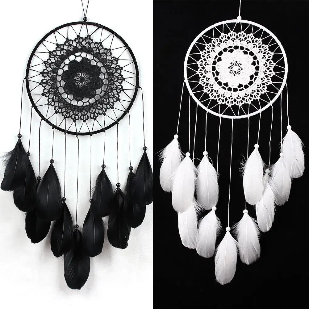 black white dream catcher wall decor