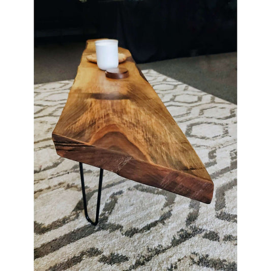 Live Edge Coffee Table with Hairpin Legs