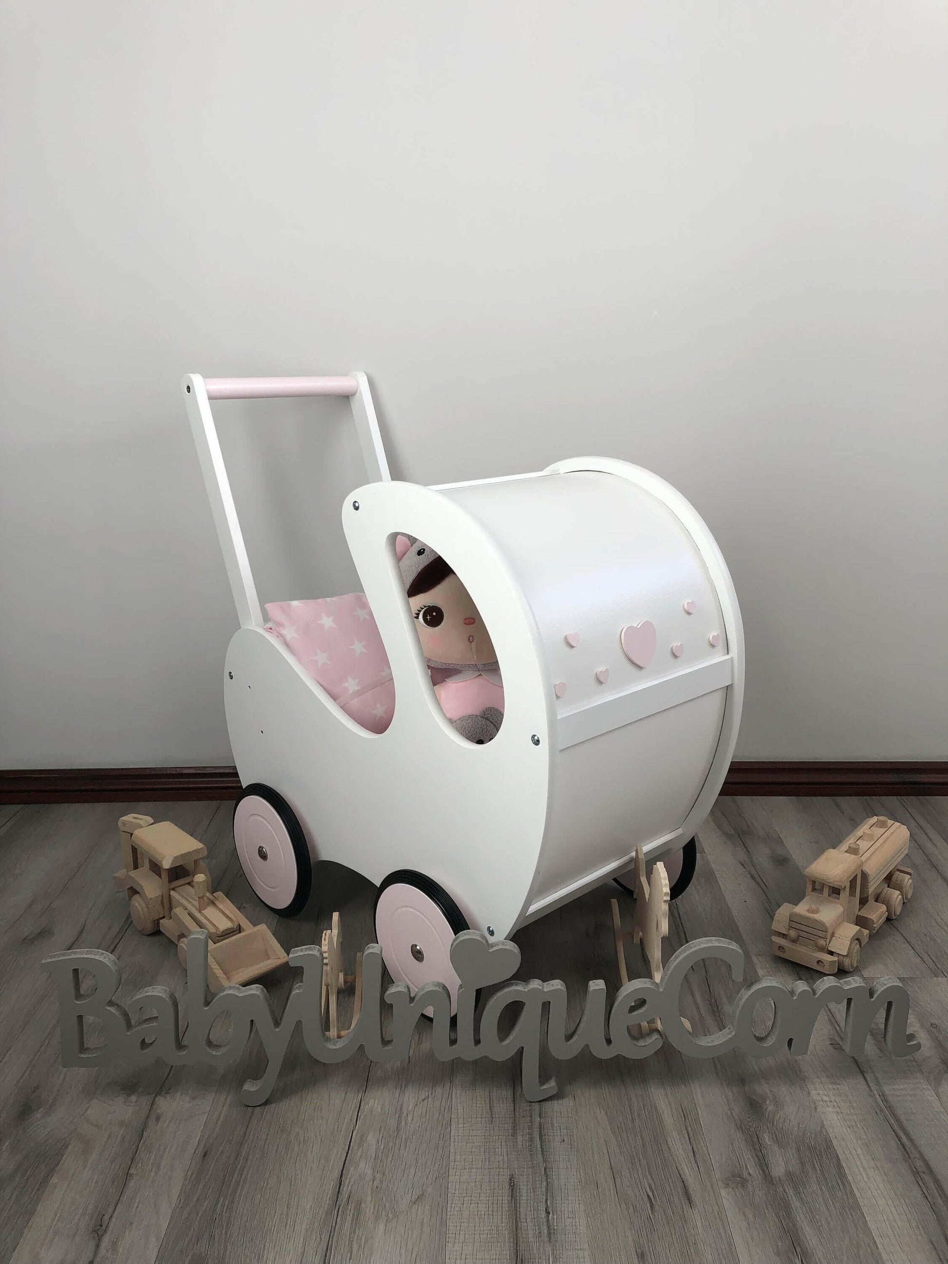 Handmade Wooden Doll Pram Maya.