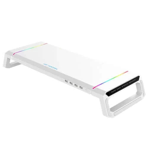 RGB Monitor Stand 4 USB Charging Desk Organizer Bracket Computer