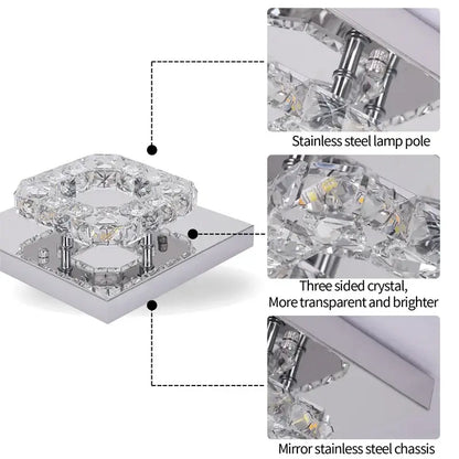 Modern Crystal LED Flush-Mount Ceiling Light